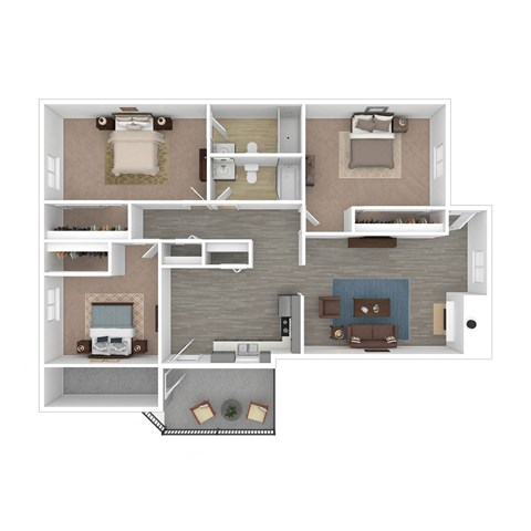 3 Bedroom Floor Plan at Connect on University, Arizona
